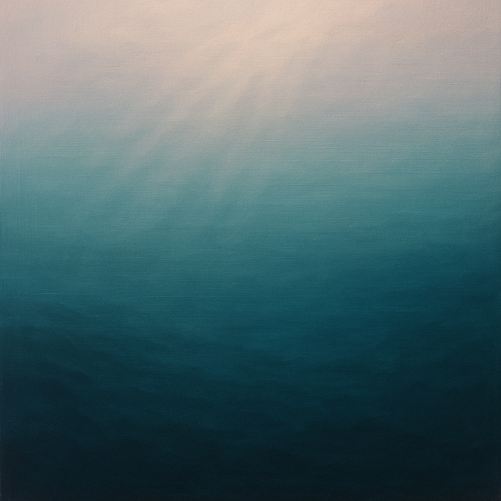 Minimalist Aquamarine Reef Void No. 10 - Modern Fine Art Oil Painting - View 1