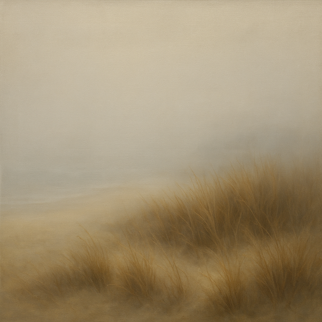 Silent Dune Grass in November Sea Fog No. 19 Oil Painting - View 1