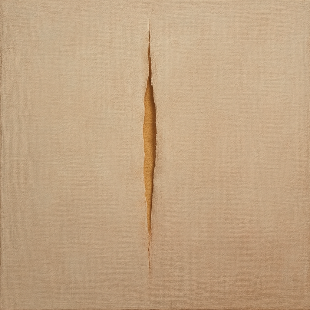 Tactile Stucco & Ochre Rift No. 9 - Modern Fine Art Oil Painting - View 1