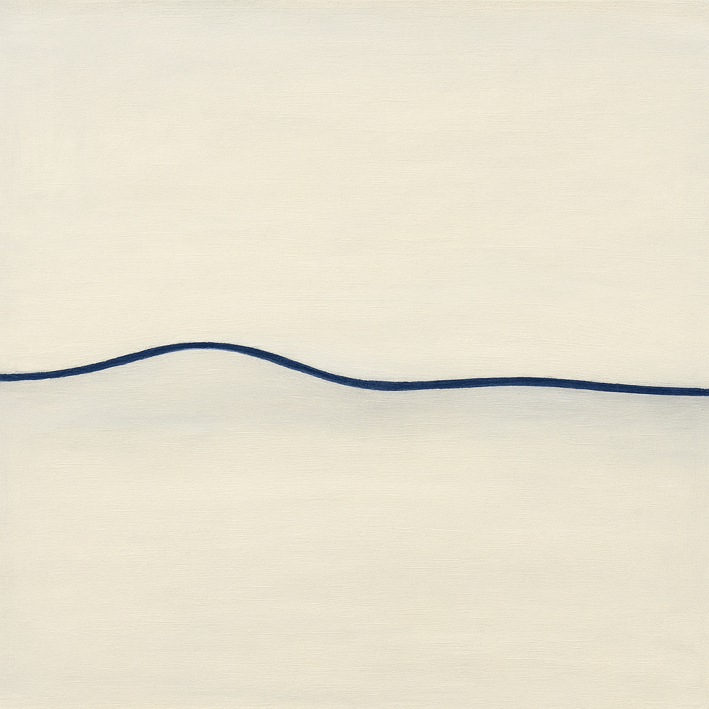 Minimalist Continuous Line Horizon in Deep Indigo No. 7 Fine Art Oil Painting - View 1