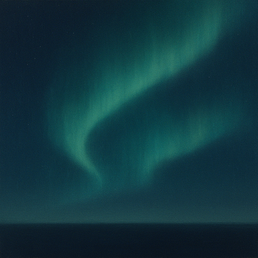Aurora Borealis Veil in Deep Midnight Indigo No. 23 Oil Painting - View 1