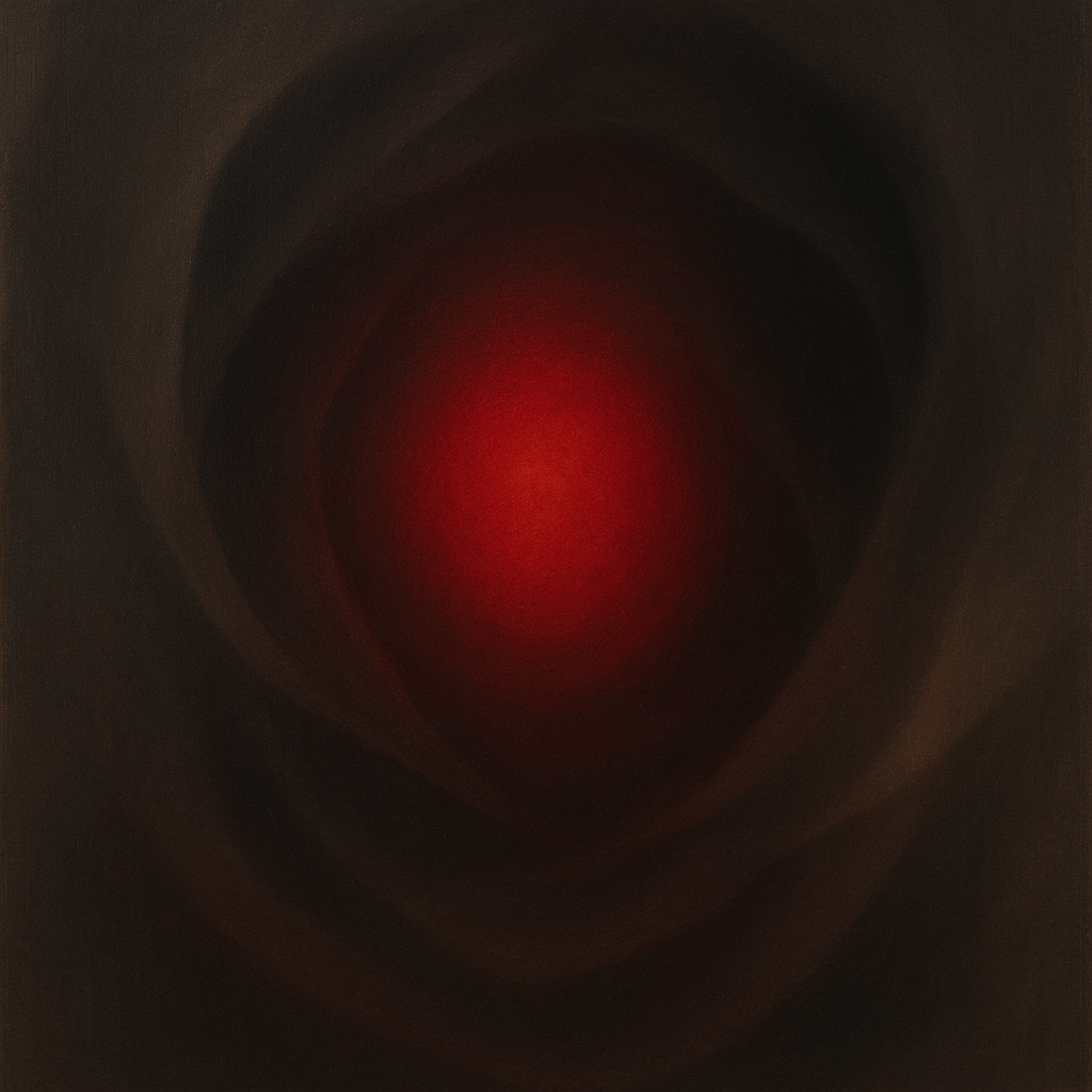 Smoky Ruby & Warm Obsidian Veils No. 2 Oil Painting - View 1