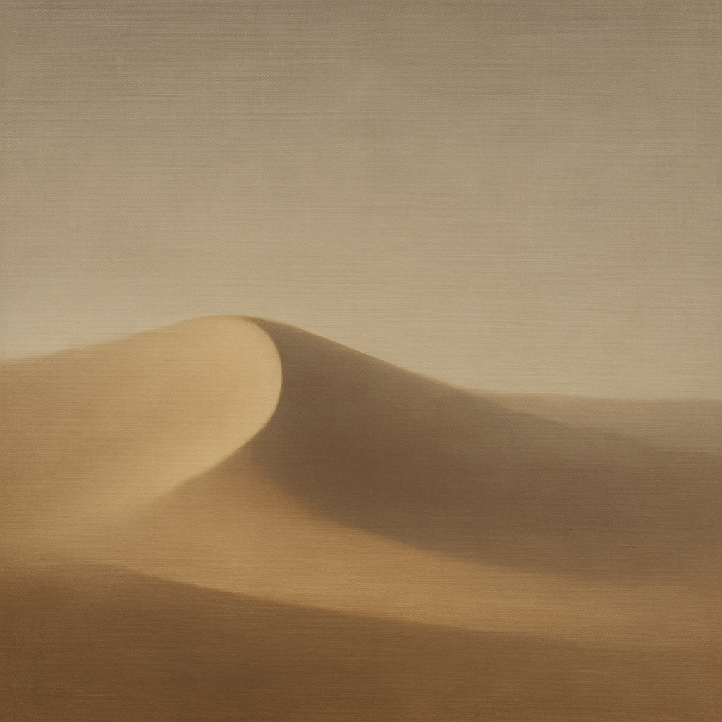 Muted Desert Dune Geometry No. 8 - Modern Fine Art Oil Painting - View 1