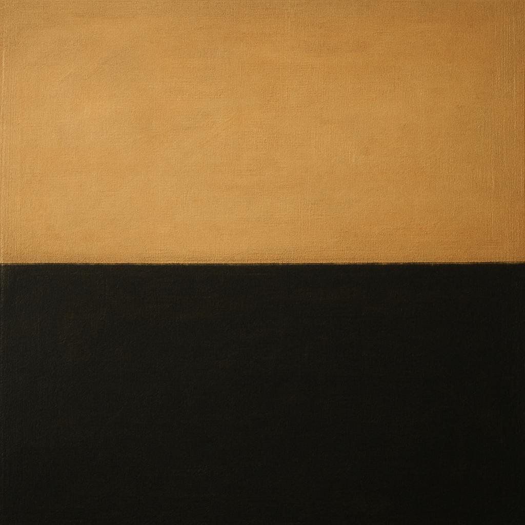 Onyx & Warm Biscuit Horizon No. 9 - Modern Fine Art Oil Painting - View 1