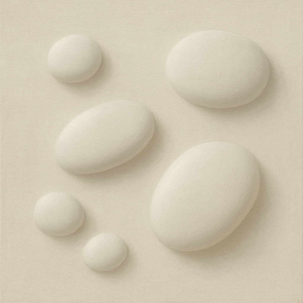 Organic Pebble Relief in White No. 6 - Modern Fine Art Oil Painting - View 1