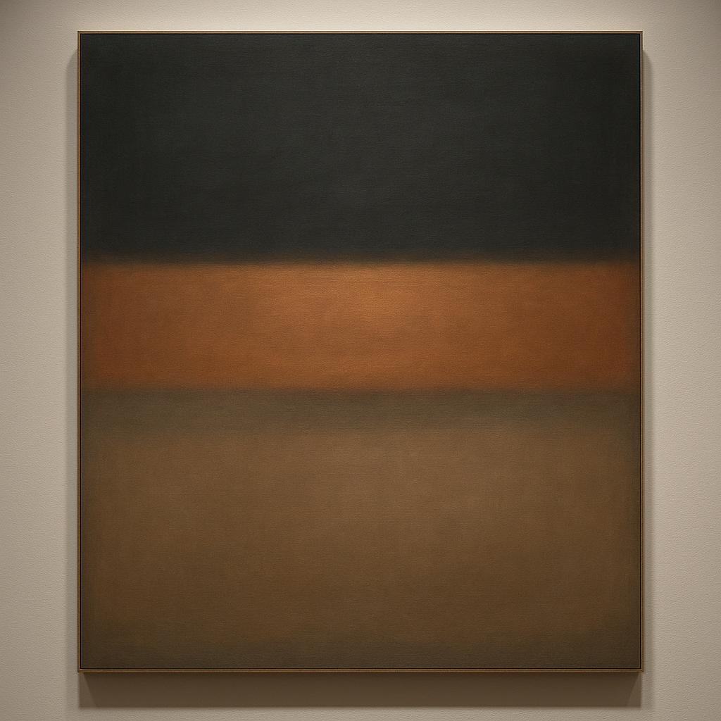 Charcoal Slate & Burnished Copper Horizon No. 10 Oil Painting - View 1