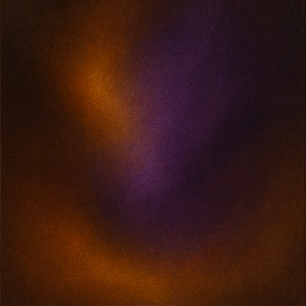 Burnt Amber & Velvet Amethyst Atmosphere No. 8 Oil Painting 100% Hand Painted Oil on Belgian Linen Canvas, Original Fine Art Wall Decor