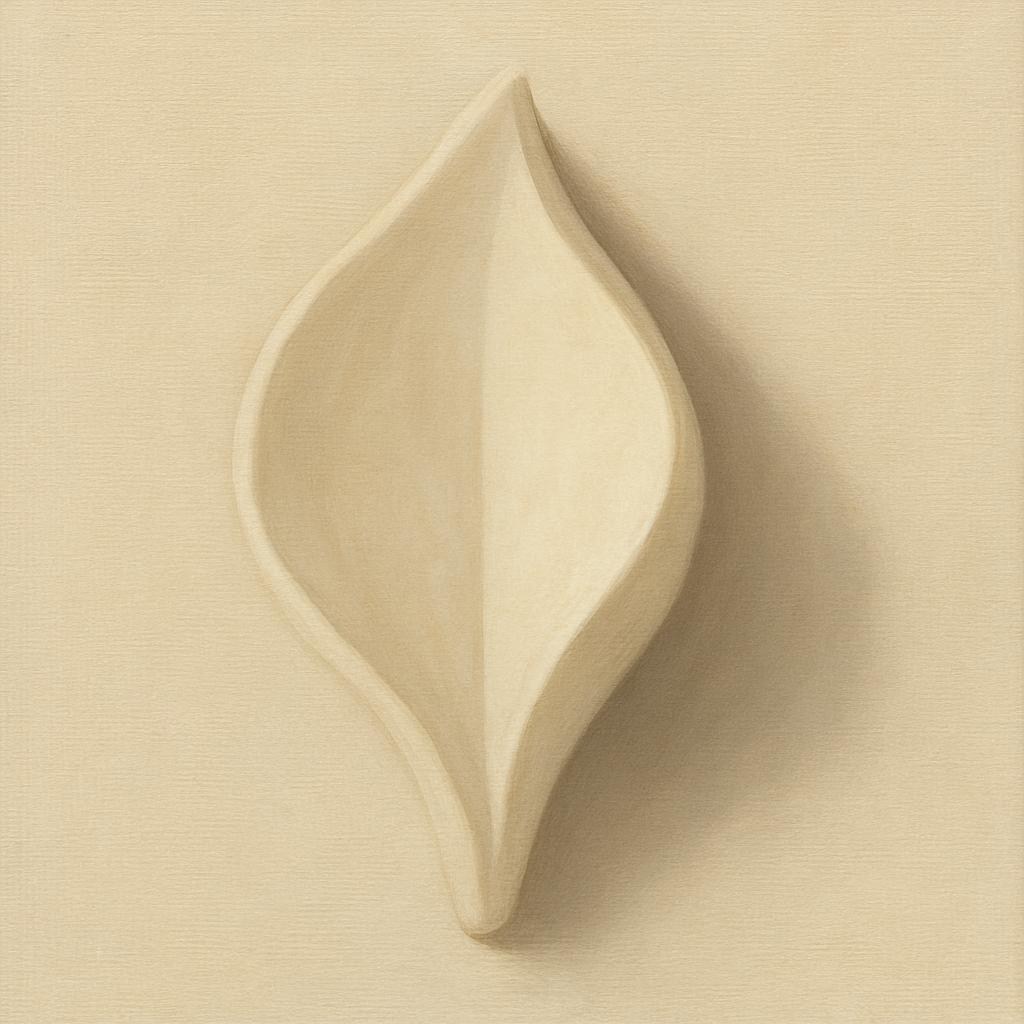 Sculpted Ivory Floral Contour No. 1 - Modern Fine Art Oil Painting - View 1