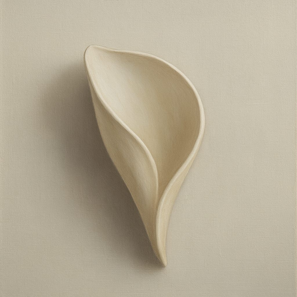 Sculpted Ivory Floral Contour No. 1 - Modern Fine Art Oil Painting - View 1