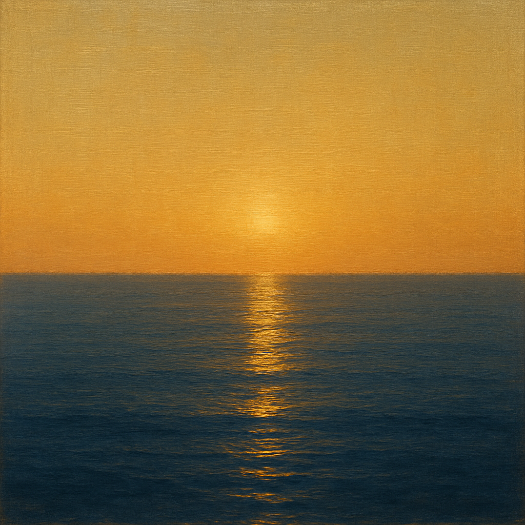 Mediterranean Dawn Horizon No. 6 - Modern Fine Art Oil Painting - View 1