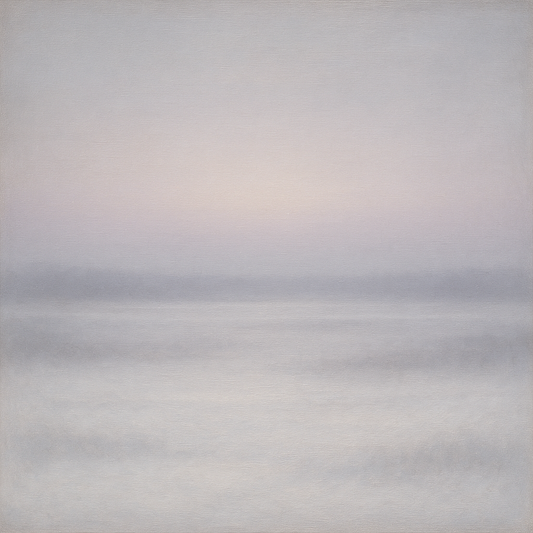 Winter Dawn Frost & Pale Silver Light No. 19 Oil Painting 100% Hand Painted Oil on Belgian Linen Canvas, Original Fine Art Wall Decor