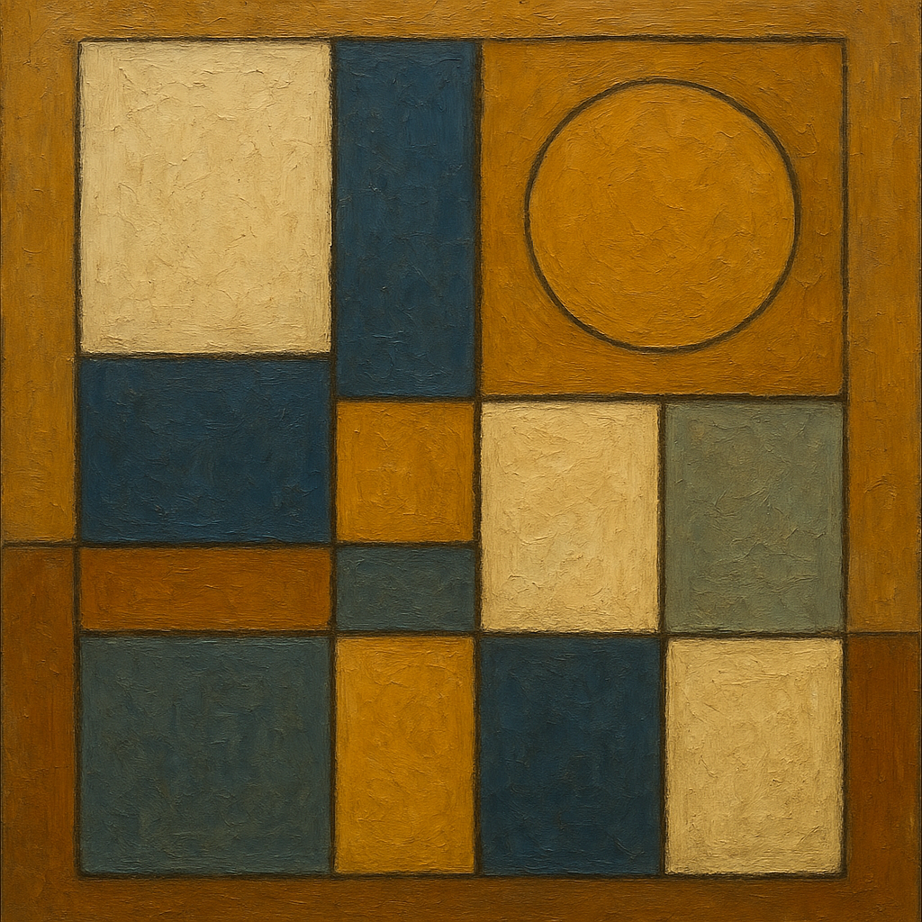 Bauhaus Geometric Balance No. 1 No. 2 Oil Painting - 100% Hand-Painted Master Oil Painting