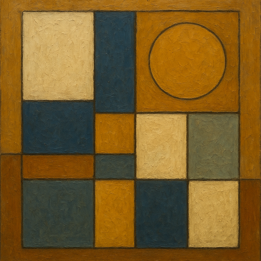 Bauhaus Geometric Balance No. 1 No. 2 Oil Painting - 100% Hand-Painted Master Oil Painting