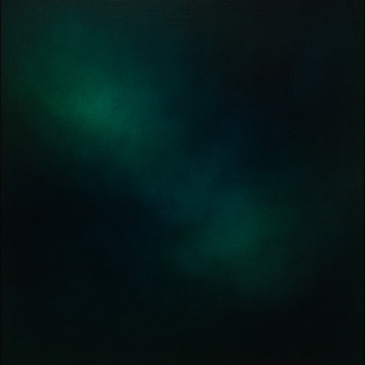 Emerald & Midnight Sapphire Sfumato Immersion No. 19 Oil Painting 100% Hand Painted Oil on Belgian Linen Canvas, Original Fine Art Wall Decor