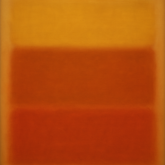 Luminous Ochre & Terracotta Horizon Color Field No. 16 Oil Painting 100% Hand Painted Oil on Belgian Linen Canvas, Original Fine Art Wall Decor