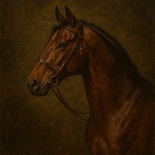 Vintage Equestrian Thoroughbred Portrait No. 2 Oil Painting - 100% Hand-Painted Master Oil Painting