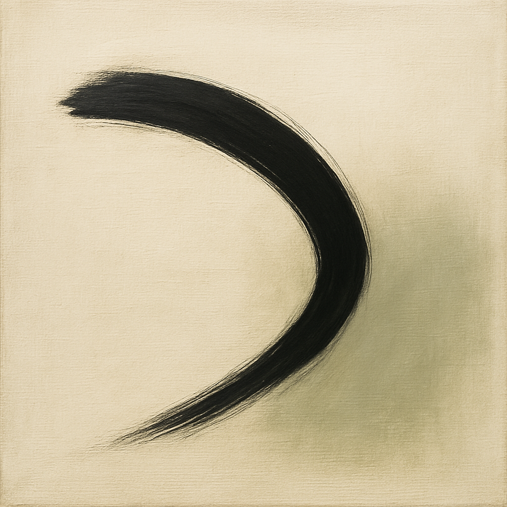 Monochrome Brushstroke Void No. 5 - Modern Fine Art Oil Painting - View 1