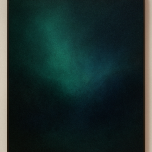 Emerald & Midnight Sapphire Sfumato Immersion No. 17 Oil Painting 100% Hand Painted Oil on Belgian Linen Canvas, Original Fine Art Wall Decor