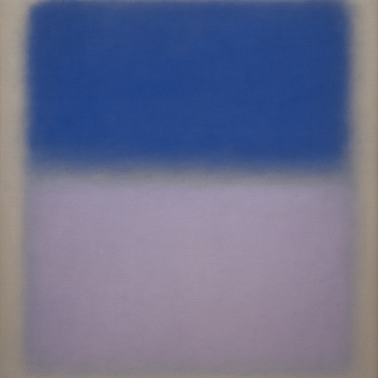 Cobalt Azure & Twilight Lavender Immersion No. 22 Oil Painting 100% Hand Painted Oil on Belgian Linen Canvas, Original Fine Art Wall Decor
