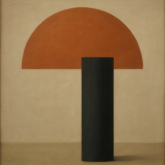 Semicircle Horizon & Minimalist Pillar No. 3 Oil Painting - View 1