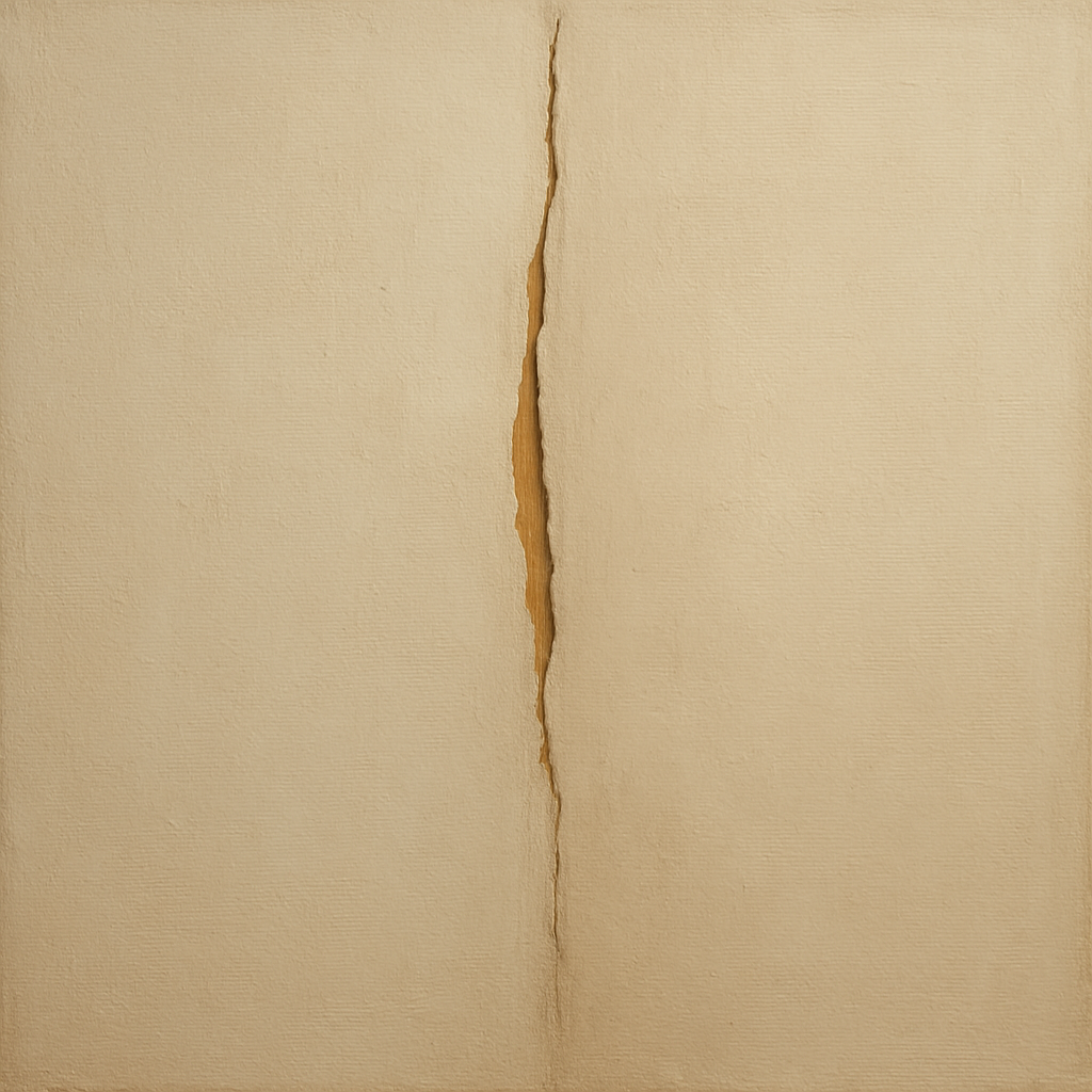 Tactile Stucco & Ochre Rift No. 9 - Modern Fine Art Oil Painting - View 1