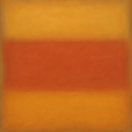Luminous Ochre & Terracotta Horizon Color Field No. 23 Oil Painting 100% Hand Painted Oil on Belgian Linen Canvas, Original Fine Art Wall Decor