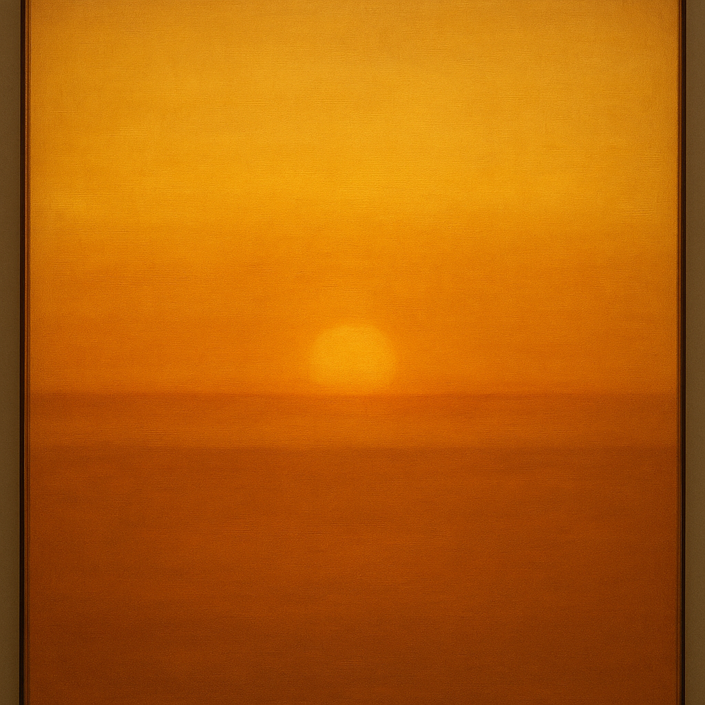 Warm Amber & Raw Sienna Sunset Meditation No. 12 Oil Painting - View 1