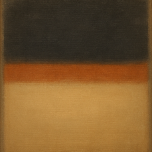 Charcoal Slate & Burnished Copper Horizon No. 6 Oil Painting - View 1