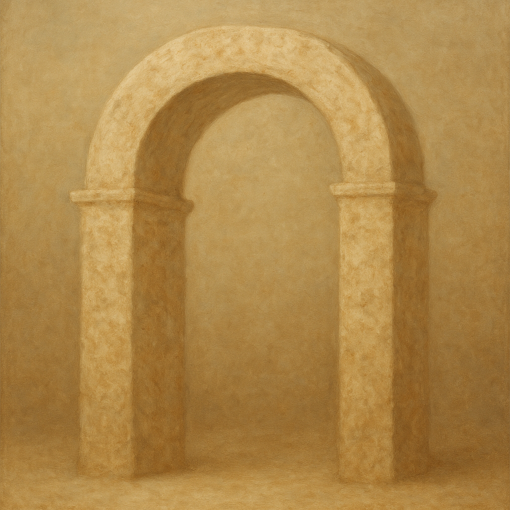 Travertine Stone Arch & Earth Tones No. 7 Oil Painting 100% Hand Painted Oil on Belgian Linen Canvas, Original Fine Art Wall Decor