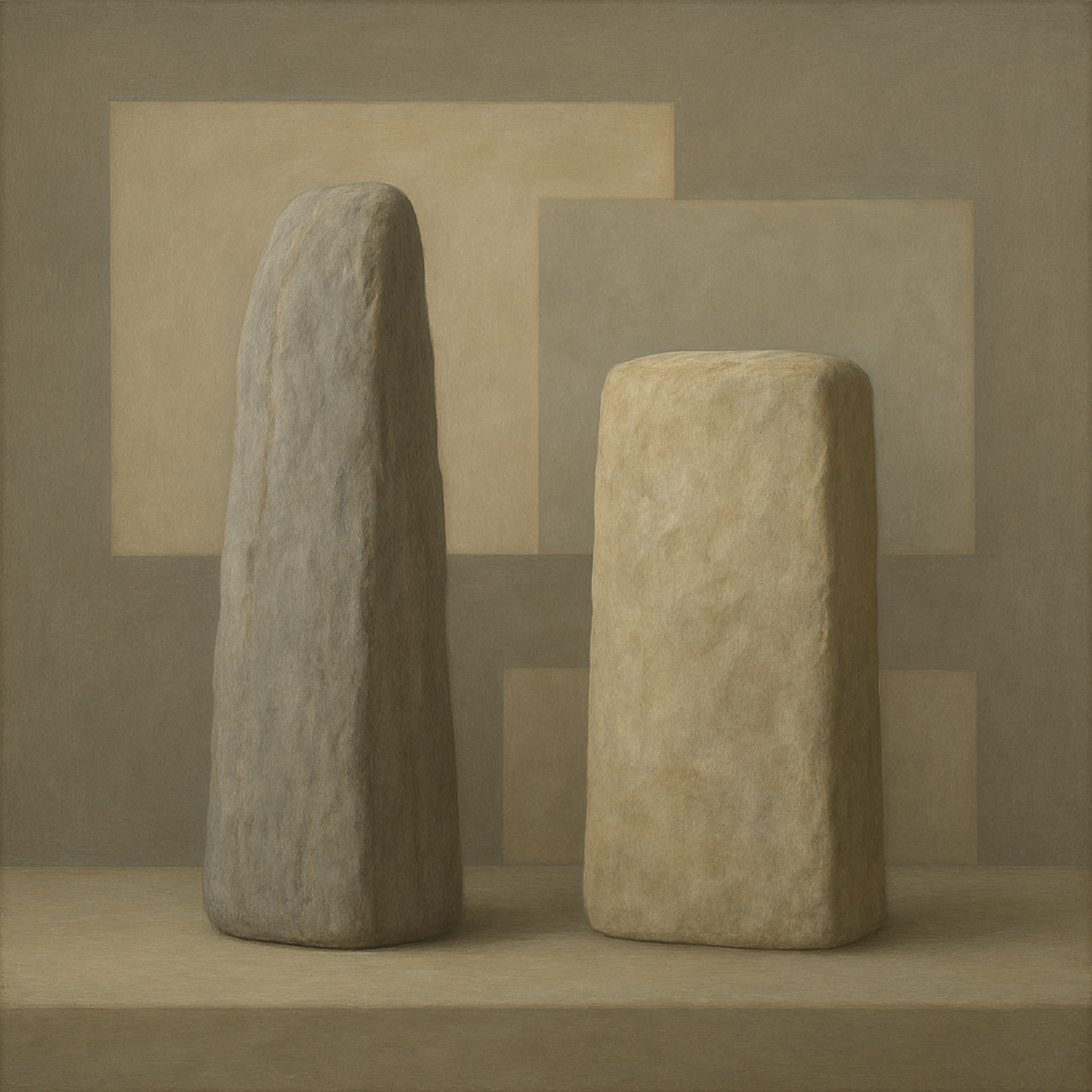 Driftwood Grey & Weathered Stone Monolith No. 30 Oil Painting 100% Hand Painted Oil on Belgian Linen Canvas, Original Fine Art Wall Decor