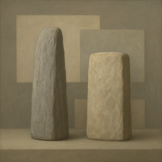Driftwood Grey & Weathered Stone Monolith No. 30 Oil Painting 100% Hand Painted Oil on Belgian Linen Canvas, Original Fine Art Wall Decor