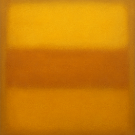 Warm Amber & Raw Sienna Sunset Meditation No. 30 Oil Painting 100% Hand Painted Oil on Belgian Linen Canvas, Original Fine Art Wall Decor