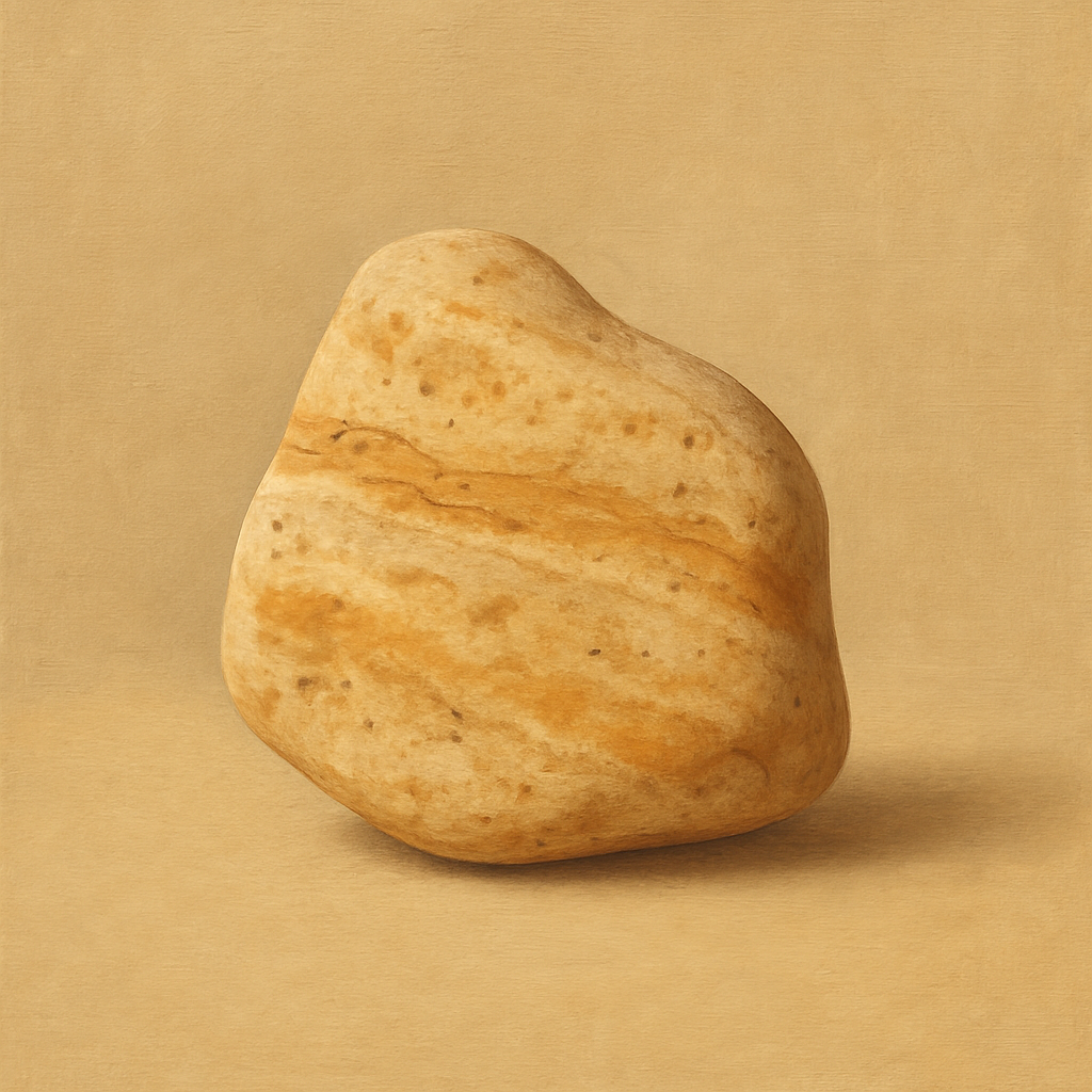 Zen Stone & Warm Grey Void No. 5 - Modern Fine Art Oil Painting - View 1