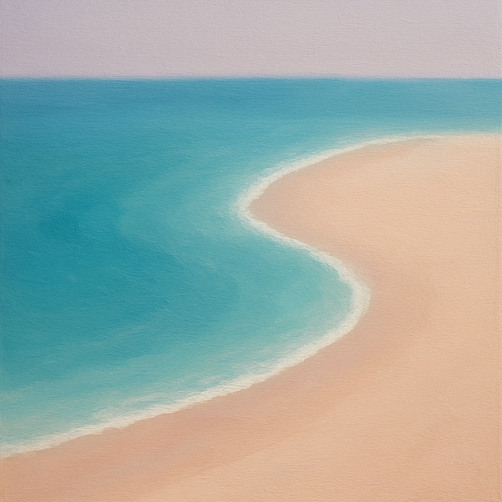 Calm Tide Line & Sand Drift No. 2 - Modern Fine Art Oil Painting - View 1