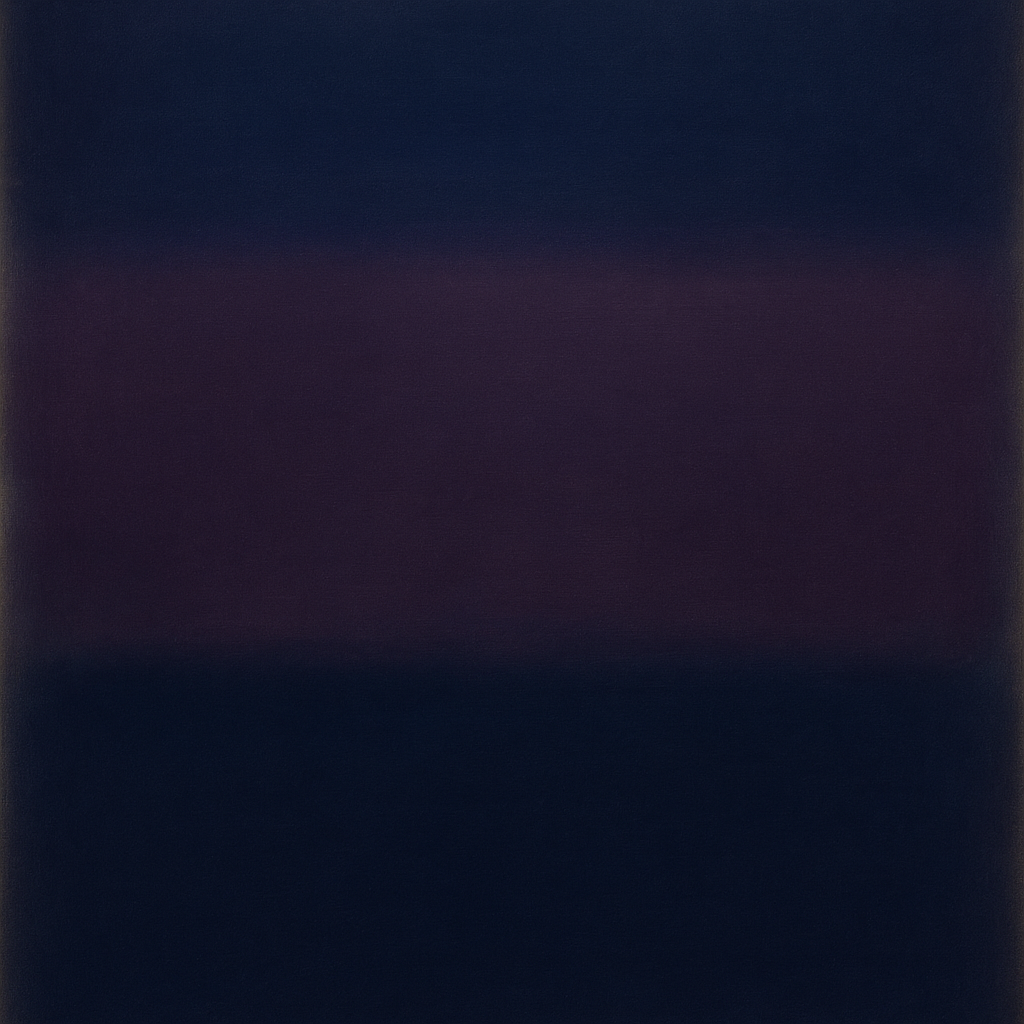 Deep Indigo & Midnight Plum Ambient Field No. 19 Oil Painting - View 1