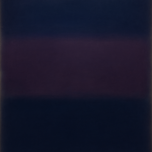 Deep Indigo & Midnight Plum Ambient Field No. 19 Oil Painting 100% Hand Painted Oil on Belgian Linen Canvas, Original Fine Art Wall Decor