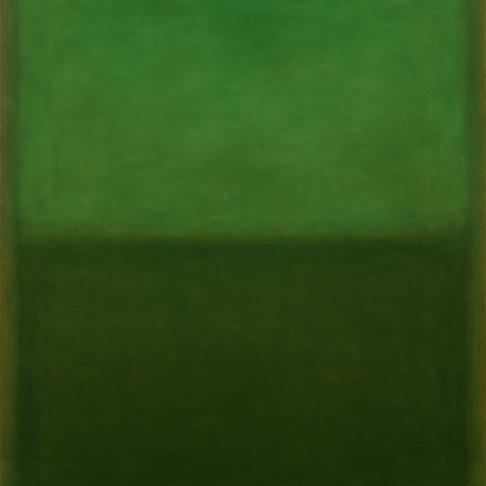 Forest Emerald & Deep Moss Contemplative Field No. 23 Oil Painting - View 1