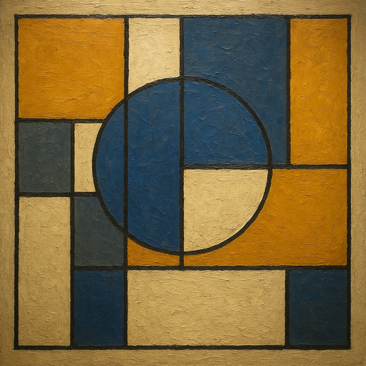 Bauhaus Geometric Balance No. 1 No. 4 Oil Painting - 100% Hand-Painted Master Oil Painting