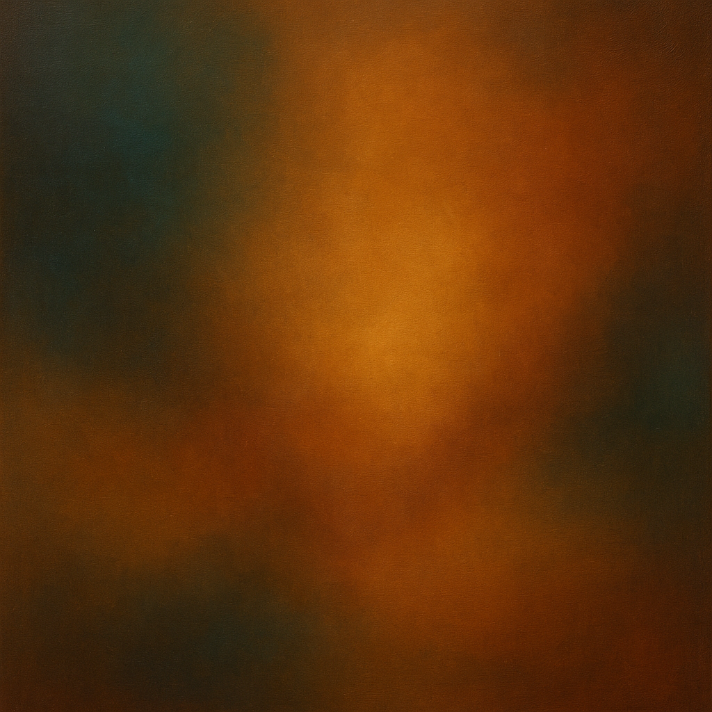 Deep Topaz & Spiced Terracotta Glow Oil Painting - View 1