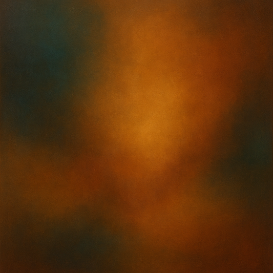 Deep Topaz & Spiced Terracotta Glow Oil Painting - View 1