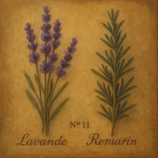 Vintage French Herbarium Lavender & Rosemary No. 11 Fine Art Oil Painting - View 1