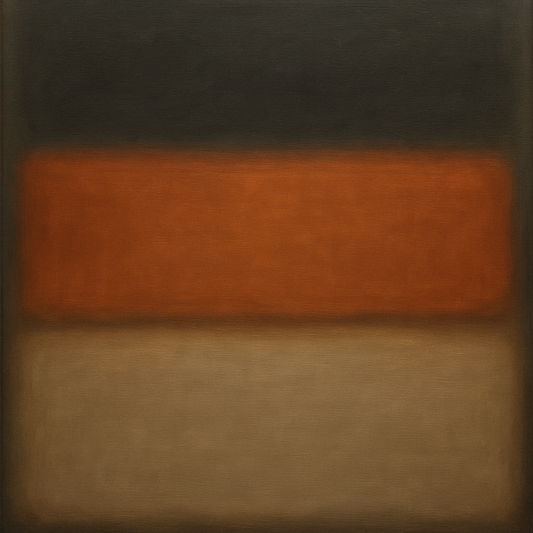 Charcoal Slate & Burnished Copper Horizon No. 20 Oil Painting 100% Hand Painted Oil on Belgian Linen Canvas, Original Fine Art Wall Decor