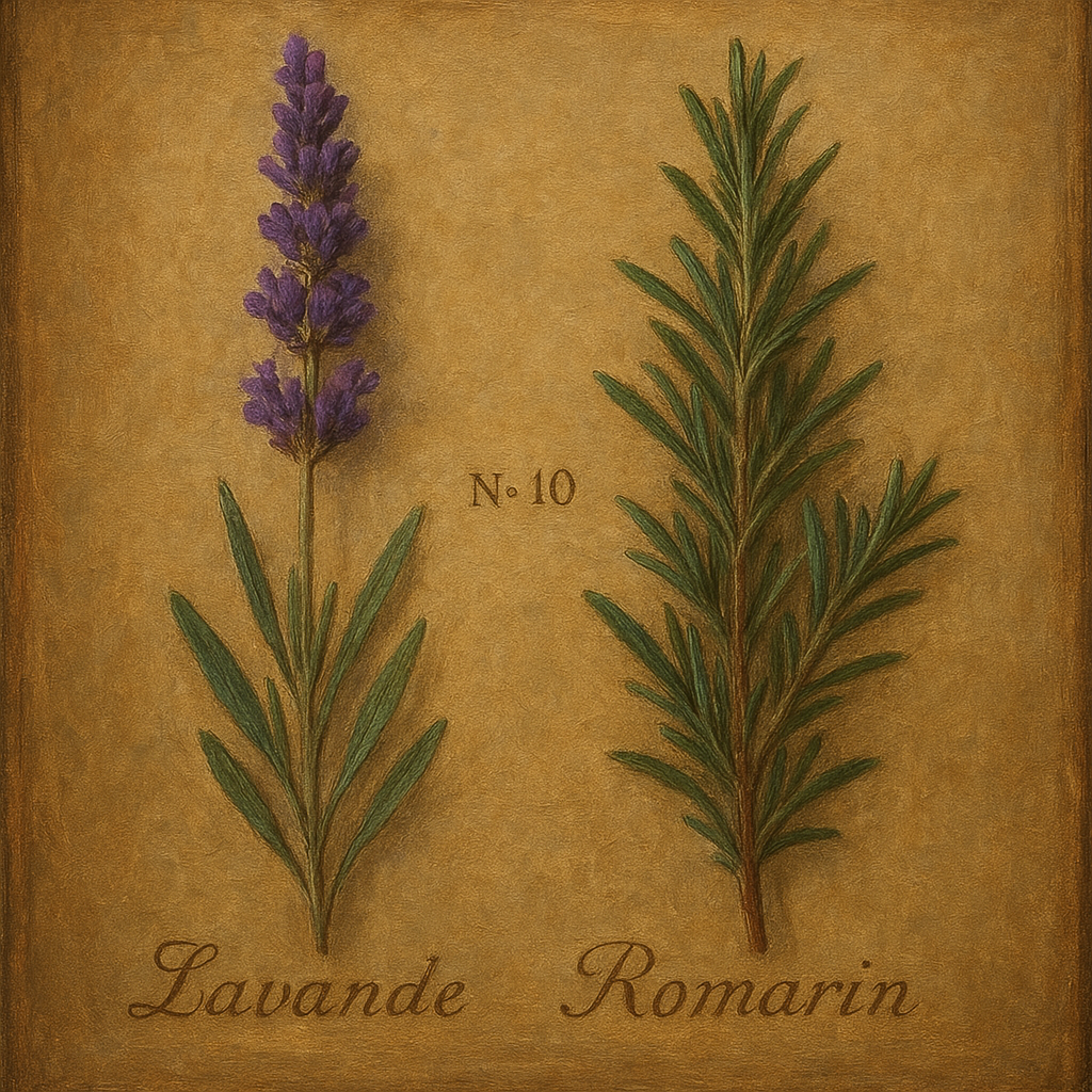 Vintage French Herbarium Lavender & Rosemary No. 10 Fine Art Oil Painting - View 1