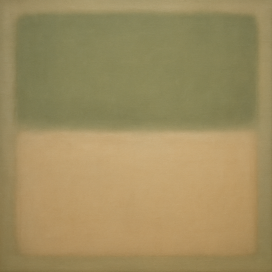 Sage Olive & Pale Sandstone Minimalist Harmony No. 2 Oil Painting 100% Hand Painted Oil on Belgian Linen Canvas, Original Fine Art Wall Decor
