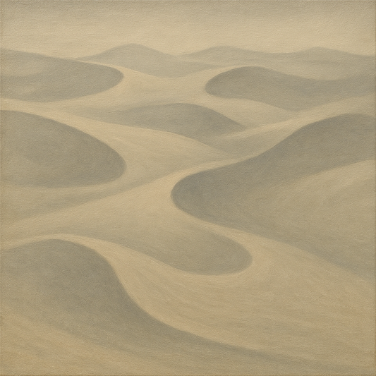 Monochrome Sand Dune Contours & Pale Slate No. 25 Oil Painting 100% Hand Painted Oil on Belgian Linen Canvas, Original Fine Art Wall Decor