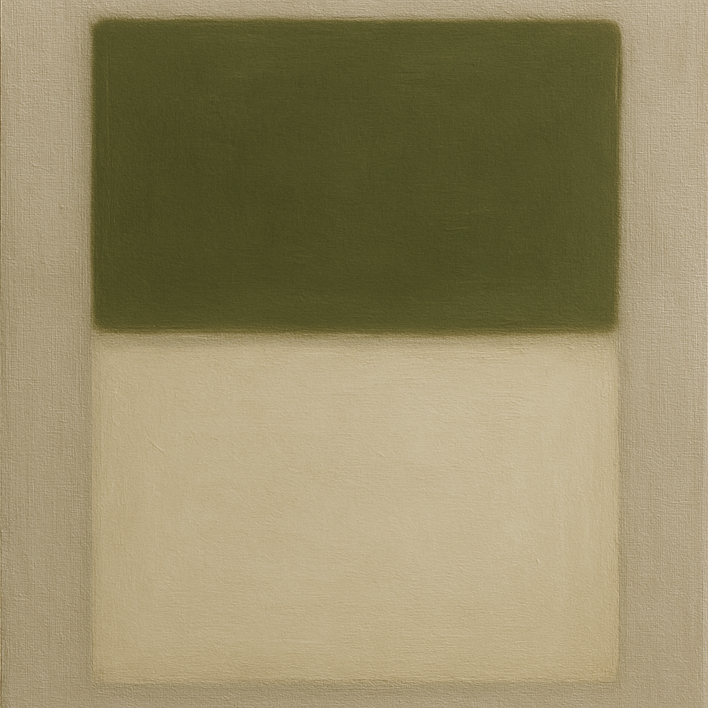 Sage Olive & Alabaster Balance No. 3 - Modern Fine Art Oil Painting - View 1
