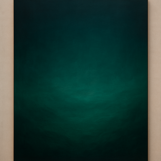 Midnight Teal & Deep Malachite Gradient No. 12 Oil Painting 100% Hand Painted Oil on Belgian Linen Canvas, Original Fine Art Wall Decor