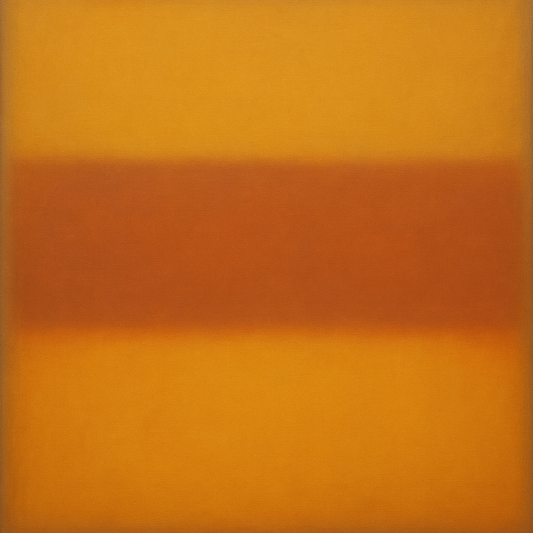 Luminous Ochre & Terracotta Horizon Color Field No. 15 Oil Painting 100% Hand Painted Oil on Belgian Linen Canvas, Original Fine Art Wall Decor