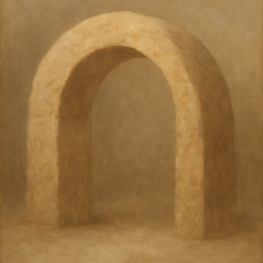 Travertine Stone Arch & Earth Tones No. 25 Oil Painting - View 1