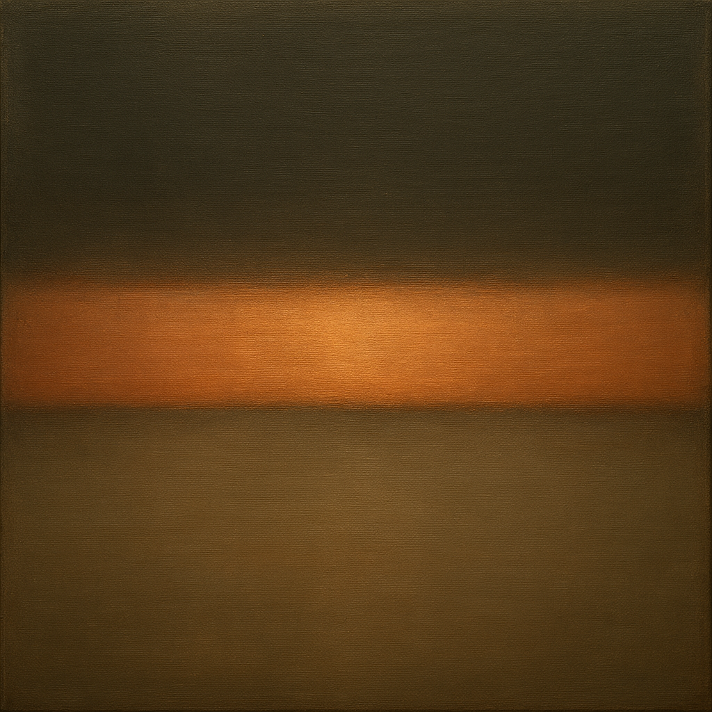 Charcoal Slate & Burnished Copper Horizon Oil Painting 100% Hand Painted Oil on Belgian Linen Canvas, Original Fine Art Wall Decor